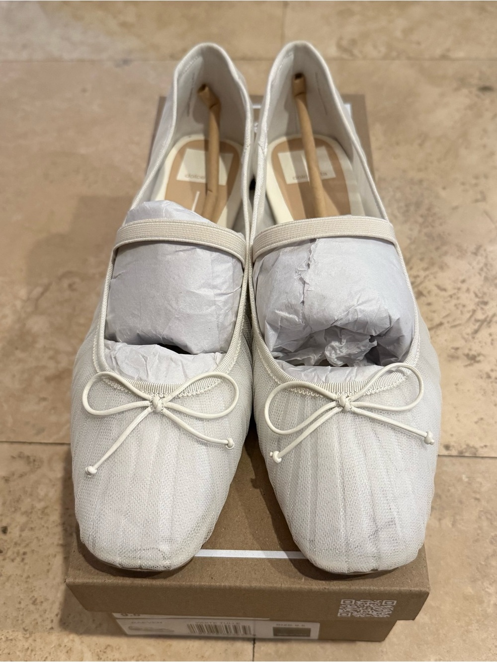 Dolce Vita Raeven Ballet Flat in White Tulle